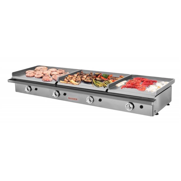 Plancha gas triple placa 2 de 60 y 1 de 40 acero laminado